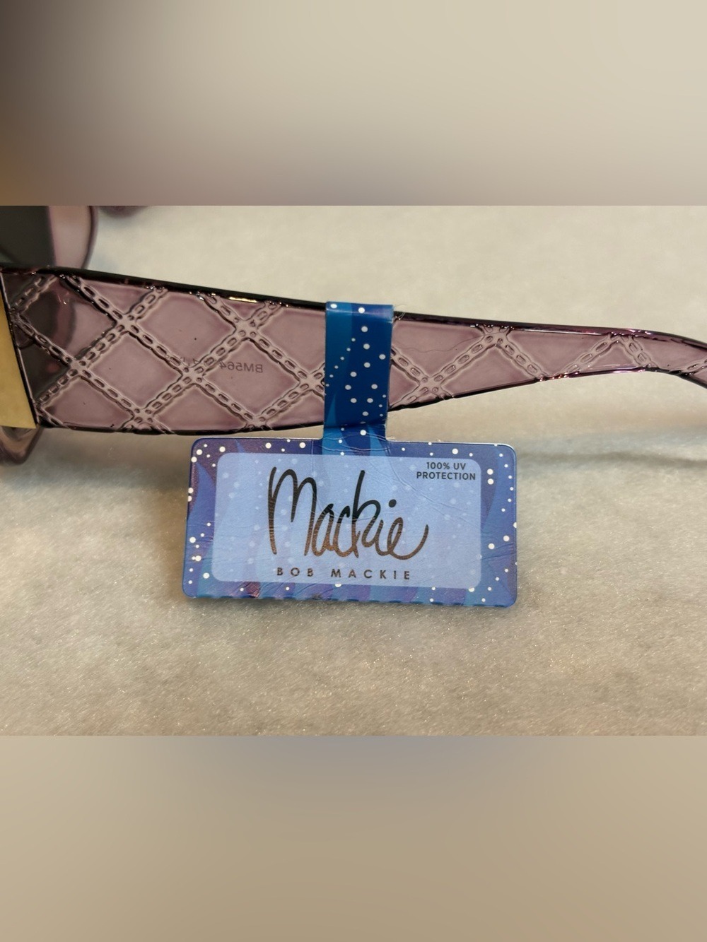 Bob Mackie Oversized Lavender Sunglasses Glam Retro Y2K Rich Mom Chic - Picture 10 of 10